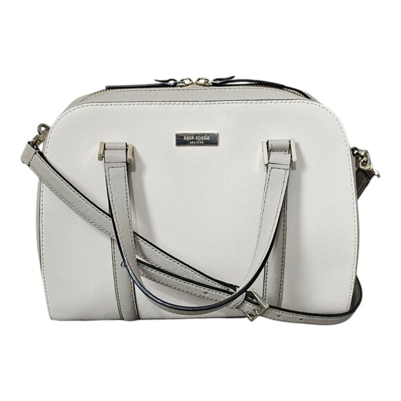 Kate Spade Newbury Lane Felix Saffiano Leather Taupe Cream Shoulder Handbag COA - Picture 16 of 16